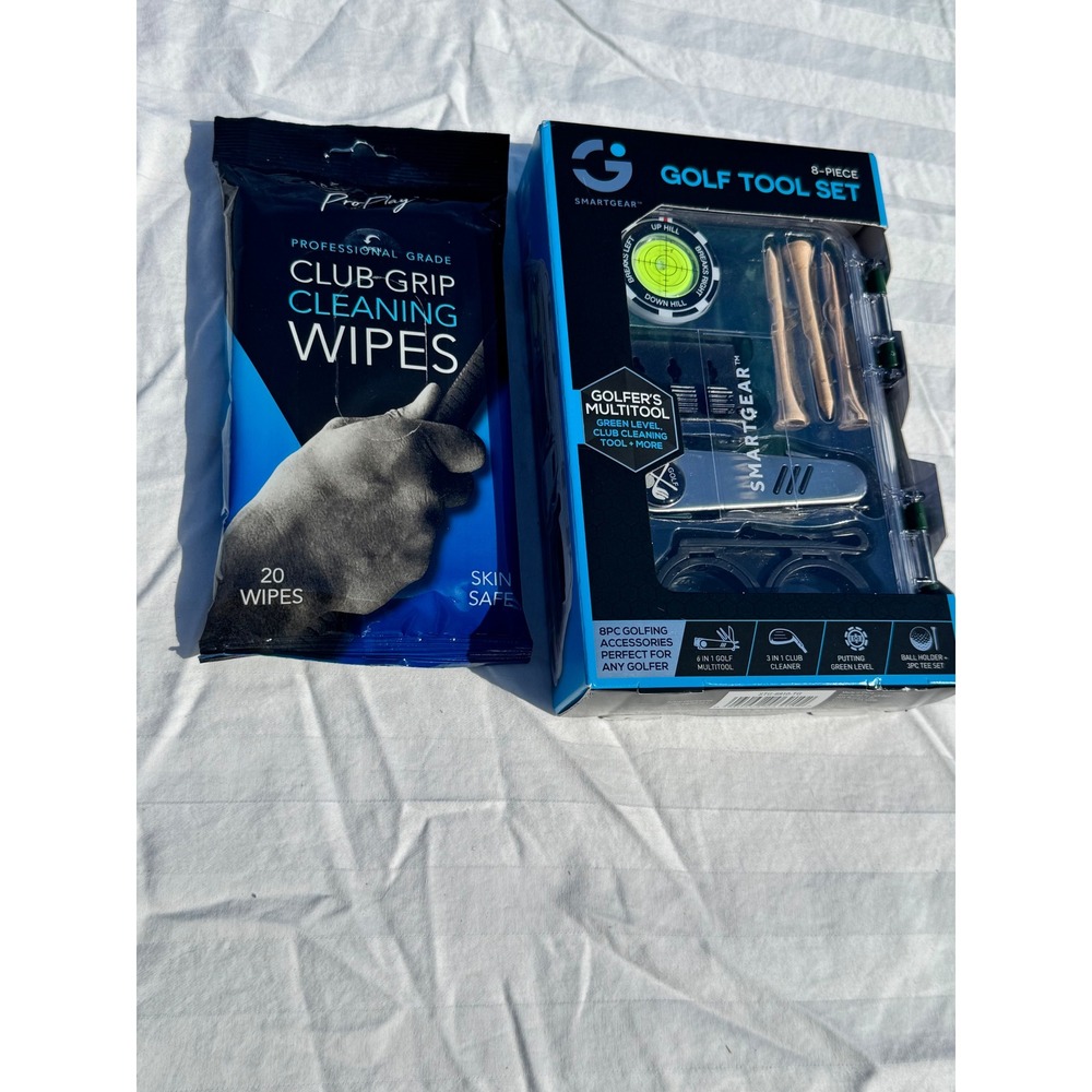 SmartGear 8-Piece Golf Tool Set &‎ ProPlay Club-Grip Cleaning Wipes Bundle